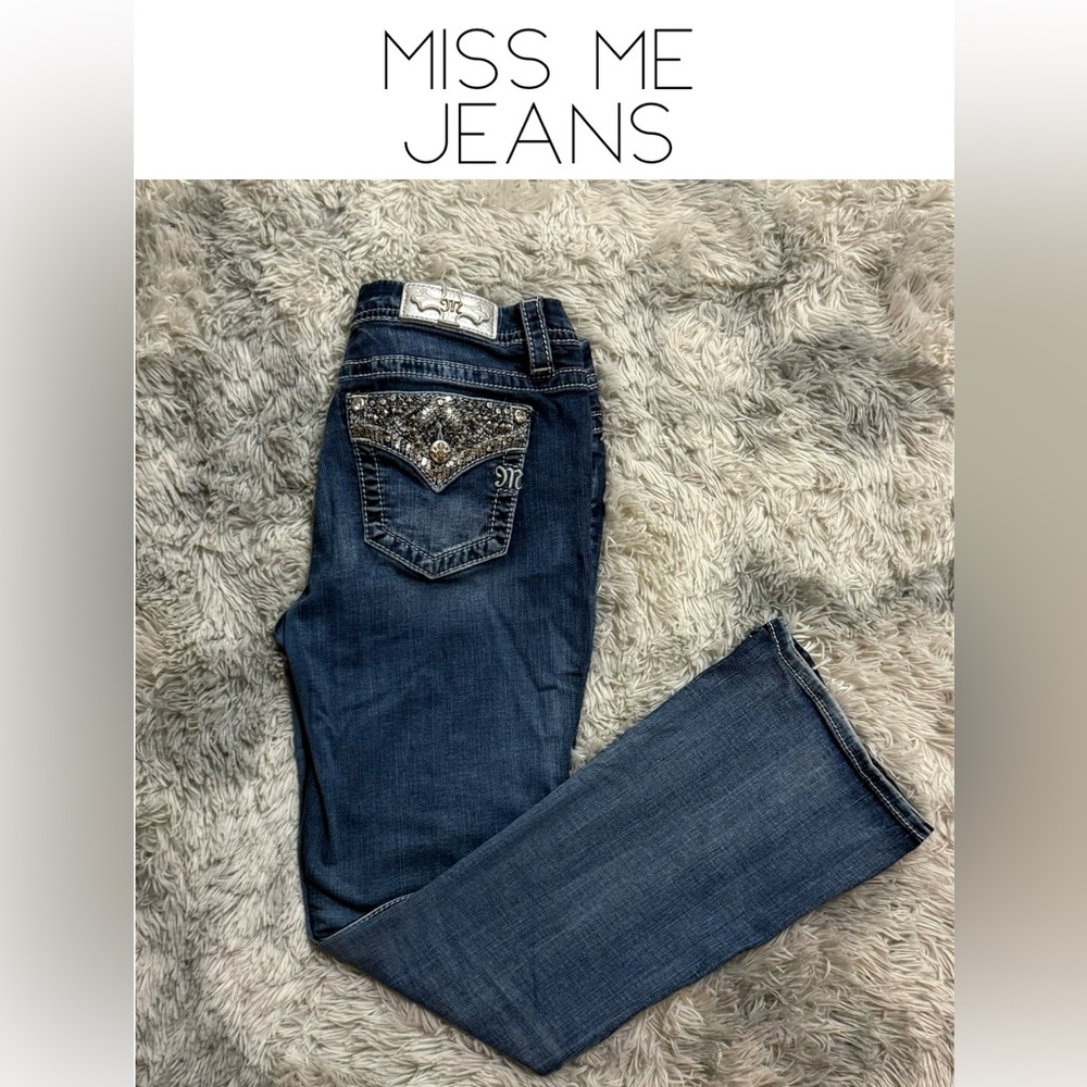 💰LAST CHANCE 💰Miss Me Women's Blue Embellished Jeans